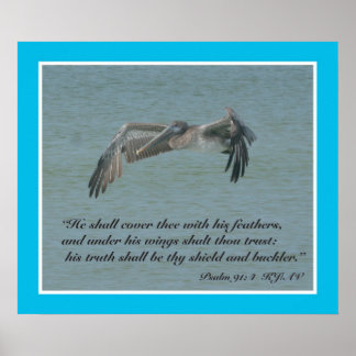 Psalms 91:4 Skriptutskrift Poster