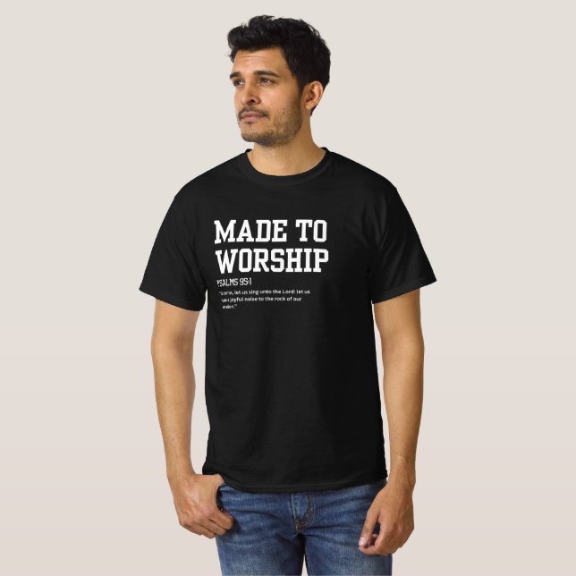 Psalms 95:1 Manar T-Shirt (Hel framsida)