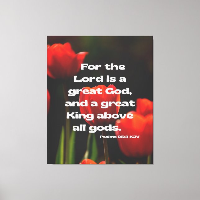 Psalms 95:3 Bible Verse KJV Pic Wall Art Canvastryck (Framsida)