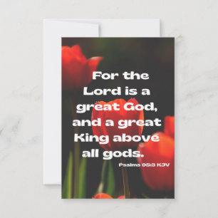 Psalms 95:3 KJV Bible Verse Pic Flat Greeting Card Kort