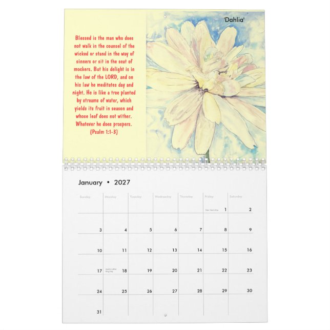 "Psalms & akvarell kalender (Jan 2027)