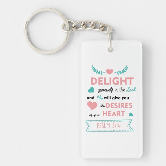 Psalms Bible Verse Christian Keychain Nyckelring (Framsidan)