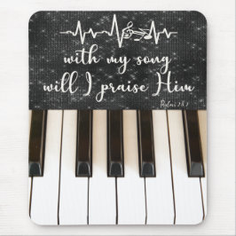 Psalms Bible Verse med Piano Nycklar Musmatta