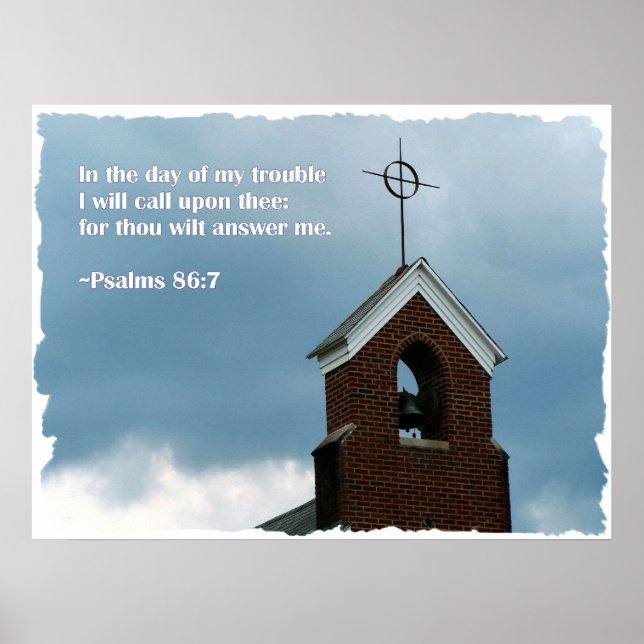 Psalms Bible Verse Steeple Christian Poster (Framsidan)