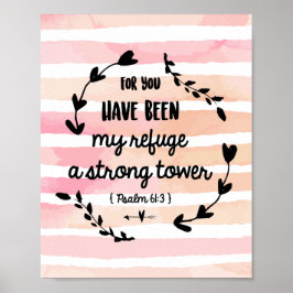 Psalms Bible Verse Watercolor Rosa Tvättar Christi Poster