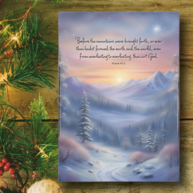 Psalms Bible Verse Winter Liggande jul Julkort (Skapare uppladdad)