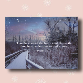 Psalms Bible Verse Winter Twilight Himlar Woodland Julkort