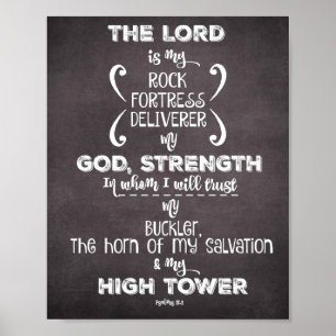 Psalms Herren är min Sten, High Torn Verse Poster