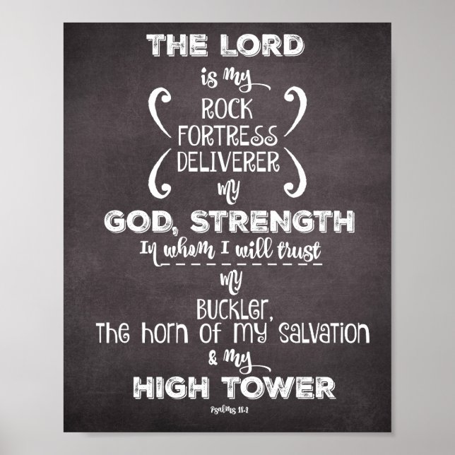 Psalms Herren är min Sten, High Torn Verse Poster (Framsidan)