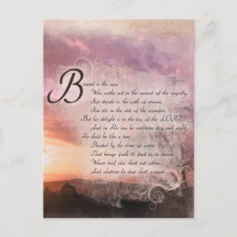 Psalms & Sunset Bible Verse Främjande Vykort