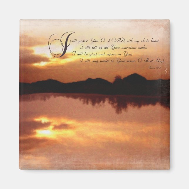Psalms & Sunset, Bible Verse inspirationals Magnet (Framsidan)