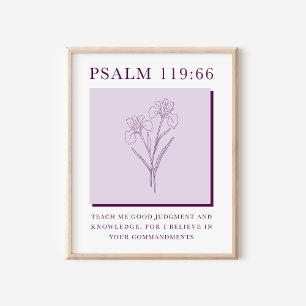 Psaltaren 119:66 Modern kristen irisblomma Poster