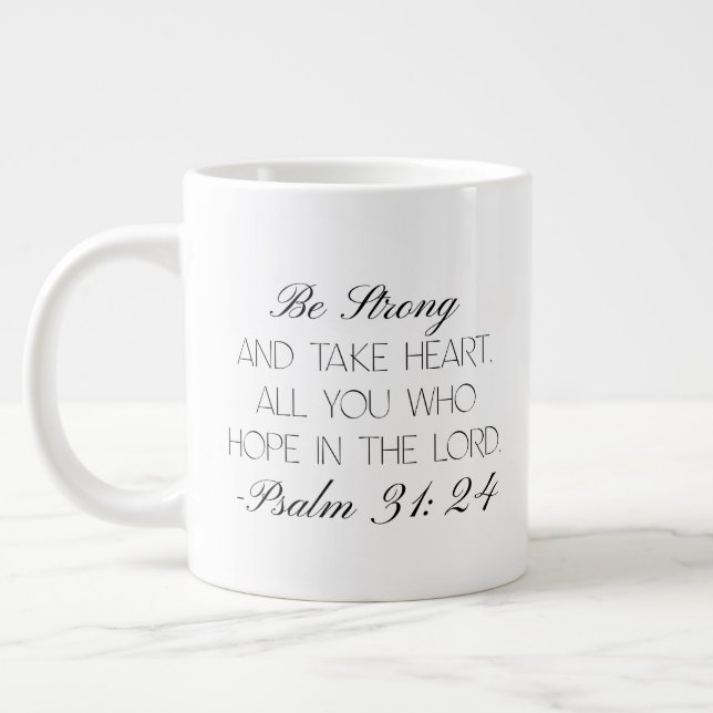 Psaltaren 31:24 Hope Bibelvers Mugg Jumbo Mugg (Vänster)