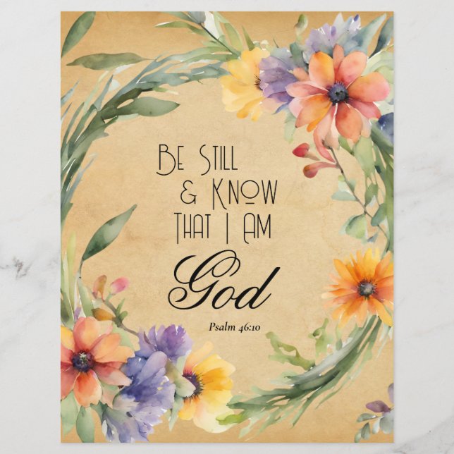 Psaltaren 46:10 Bibelvers Reklamblad (Framsidan)