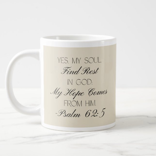 Psaltaren 62:5 Hope Bibelvers Mugg Jumbo Mugg (Vänster)