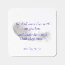 Psaltaren 91:4 Han skall täcka dig med sina fjädra Fyrkantigt Klistermärke