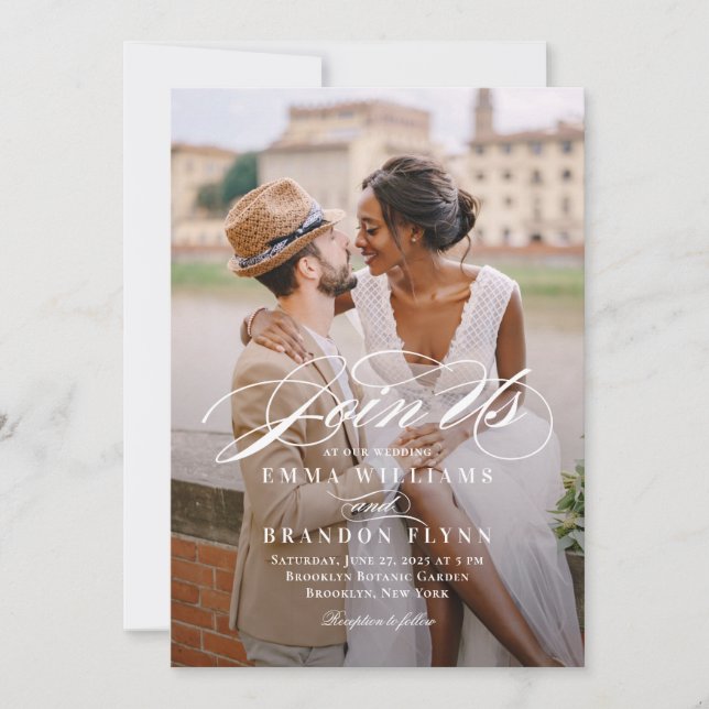 PSC-inbjudan till fotobröllop med poetiskt skript Inbjudningar (Framsida)