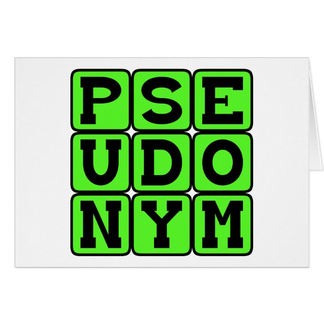Pseudonym, Alias Hälsningskort (Framsidan Horizontal)