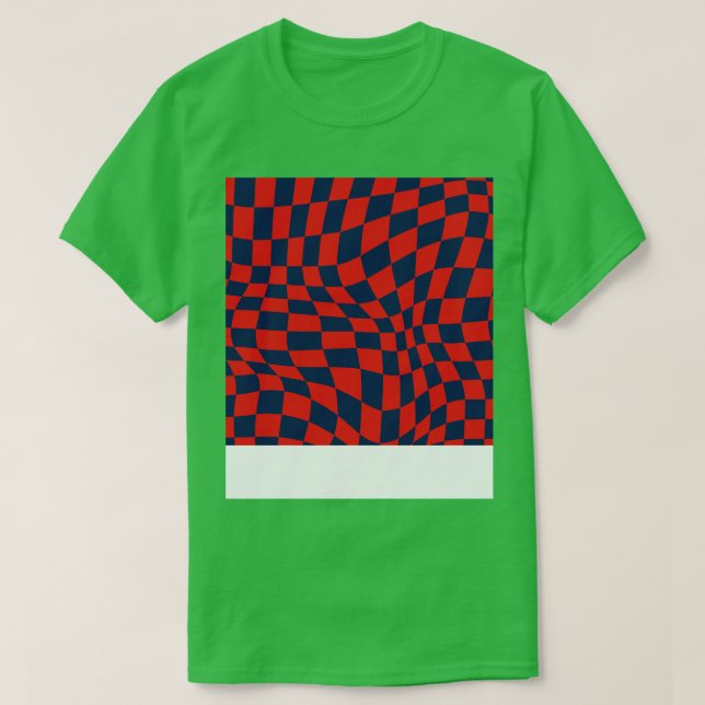 PSG förvrängt Checkered Mönster TShirt T Shirt (Design framsida)