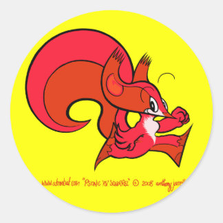 Psi Squirrel Sticker 1 Runt Klistermärke