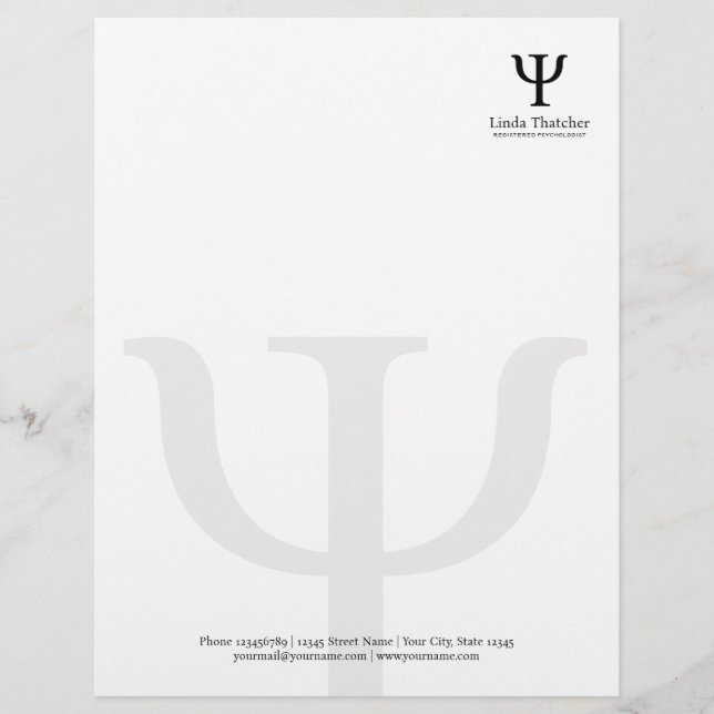 Psi-symbolen professionell psykolog letterhead brevhuvud (Framsida)