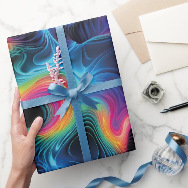 Psicodélico con Ondas de Colores Vibrantes Presentpapper (Gifting)