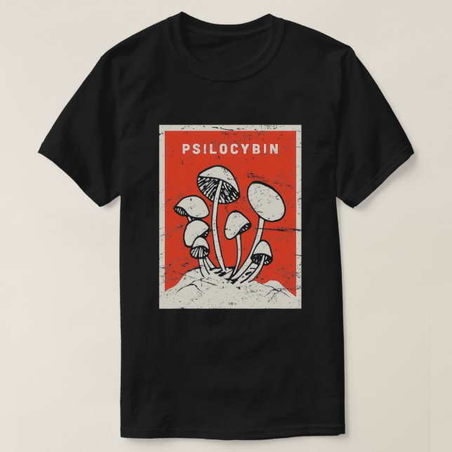 Psilocybin Retro Psychedelic Magic MushRums T Shirt (Design framsida)