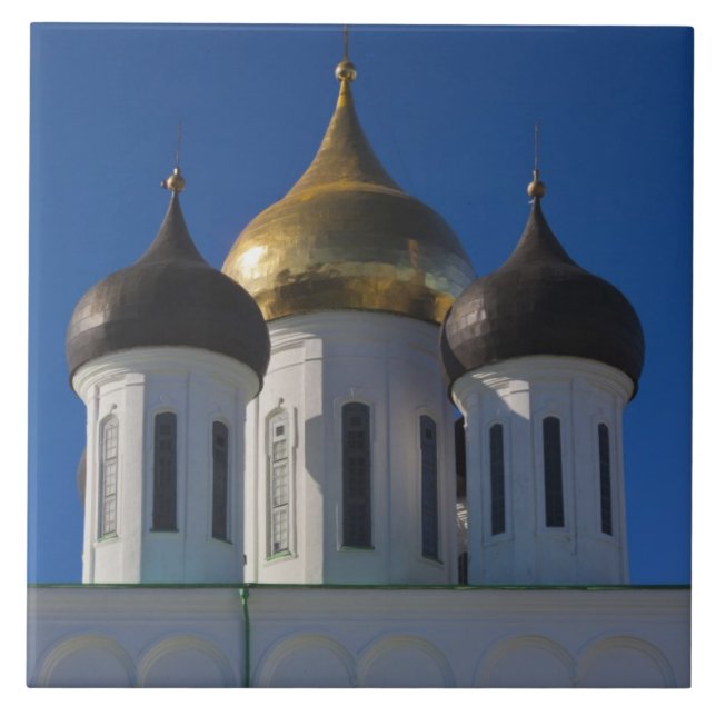 Pskov Kreml och Treenighetskatedralen Kakelplatta (Framsidan)
