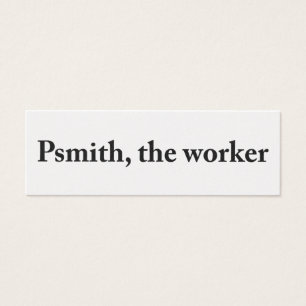 Psmith arbetaren profilerar kortet litet visitkort