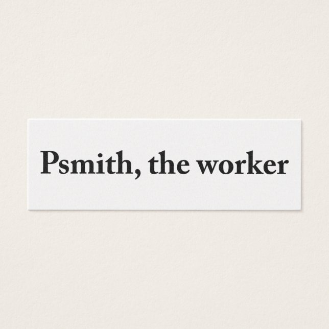 Psmith, arbetarprofilkortet litet visitkort (Framsidan)