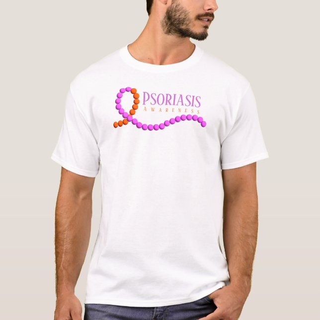 Psoriasis Awareness Beaded Ribbon T Shirt (Framsida)