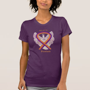 Psoriasis Awareness Ribbon Angel Art Shirts Tee Shirt