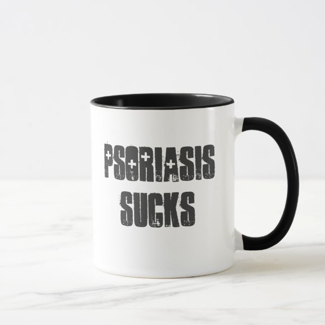 "Psoriasis Sucks" Anpassadet mugg! Mugg (Höger)