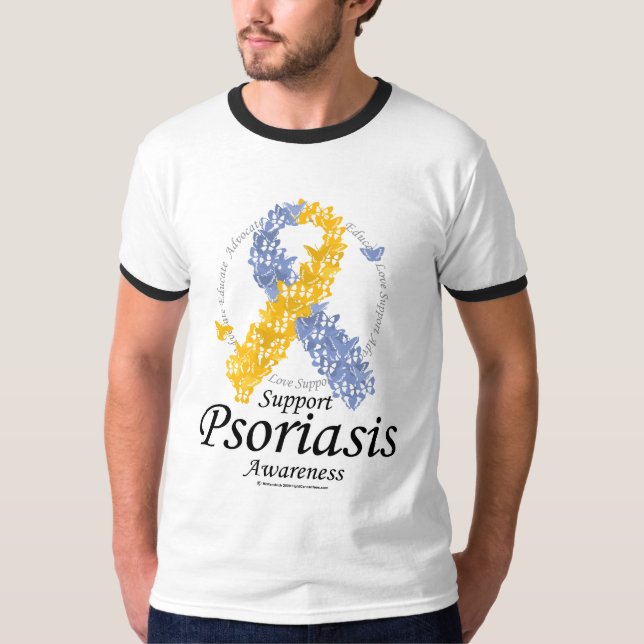 Psoriasisband av fjärilar t-shirt (Framsida)