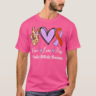Psoriatic Arthritis Peace Kärlek Hope Lavender Ora T Shirt