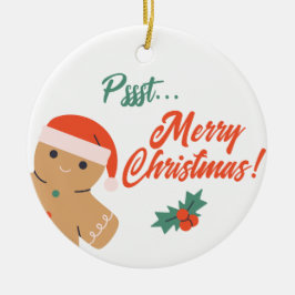 Pssst.. God jul Pepparkaksgubbe Julgransprydnad Keramik