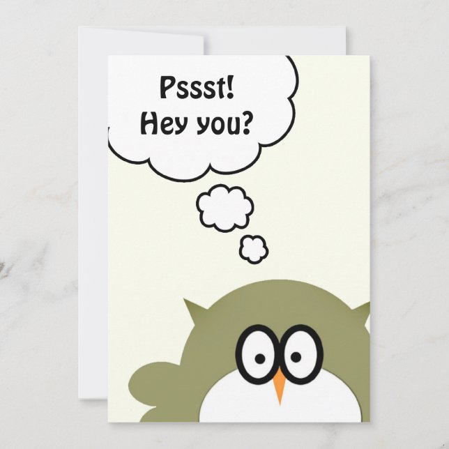 Pssst! Hej du? Födelsedagsfest inbjudan (Framsida)