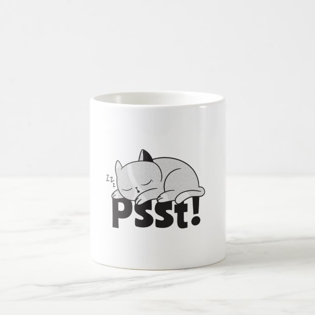 Psst Lazy-katten sover Kaffemugg (Center)