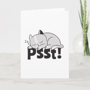 Psst Lazy-katten sover Kort