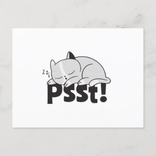 Psst Lazy-katten sover Vykort