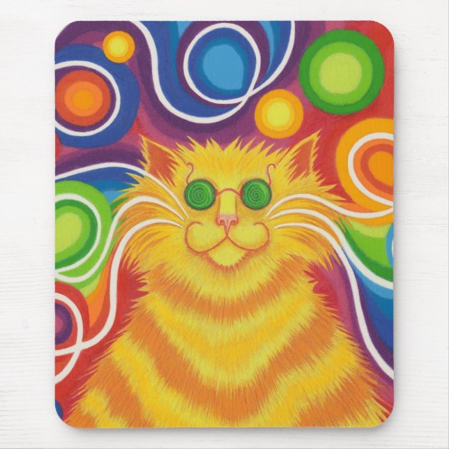 Psy-cat-delic mousepad-lodrät musmatta (Framsidan)