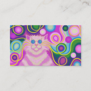 Psy-cat-delic Rosa affärskort lila back Visitkort
