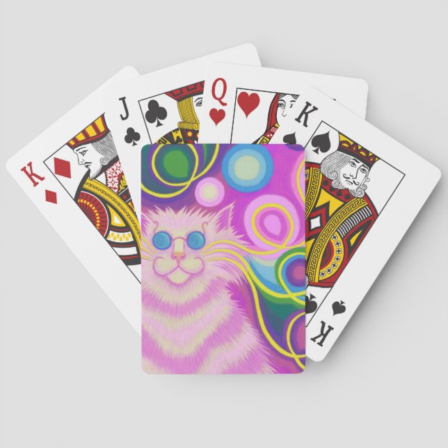 Psy-cat-delic Rosa-kort Spelkort (Baksidan)