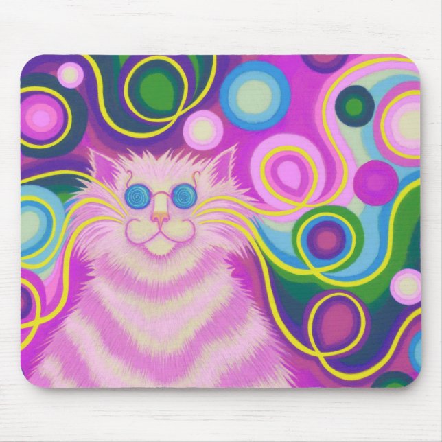 Psy-cat-delic Rosa mousepad Musmatta (Framsidan)