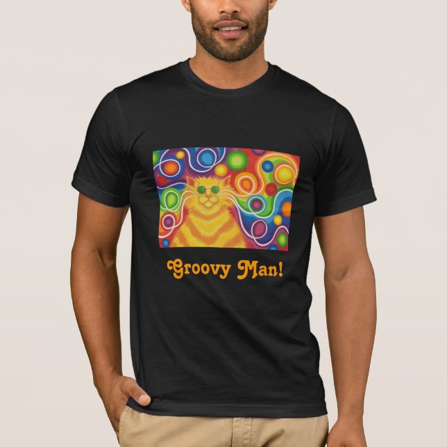'Psy-katt-delic "Groovy man!", t-skjorta Tee (Framsida)