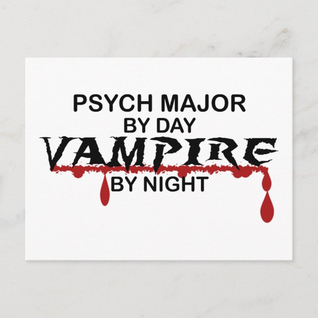 Psych Major Vampire by Night Vykort (Framsida)