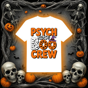 Psych Nurse BOO Crew   Halloween RN T Shirt
