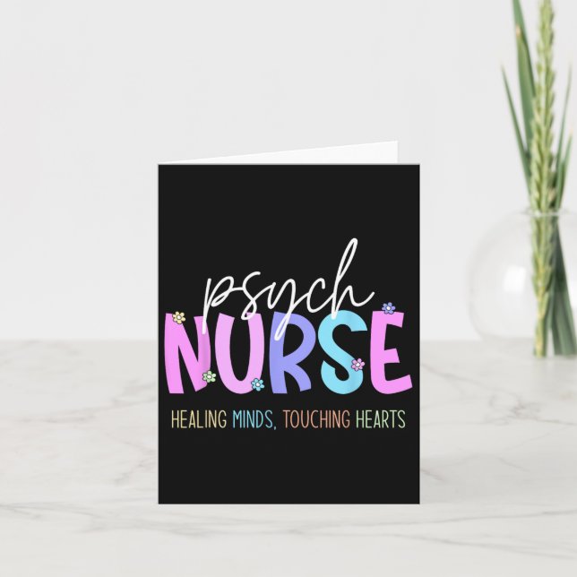 Psych Nurse Healing Minds Touching Hearts Psychiat Kort (Framsida)