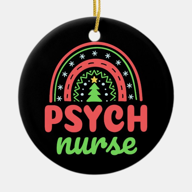 Psych Nurse Psychiatic Nursing jul Julafton Julgransprydnad Keramik (Framsidan)