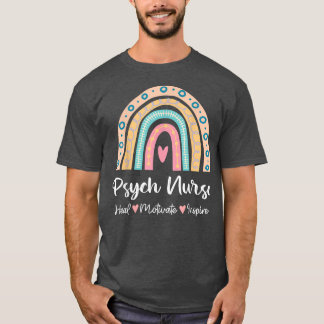 Psych Nurse Psychimic Mental Healh Nursing Rainb T Shirt